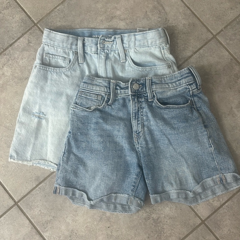 Jean shorts bundle! Light Blue Jean Shorts (2) with Frayed Hem